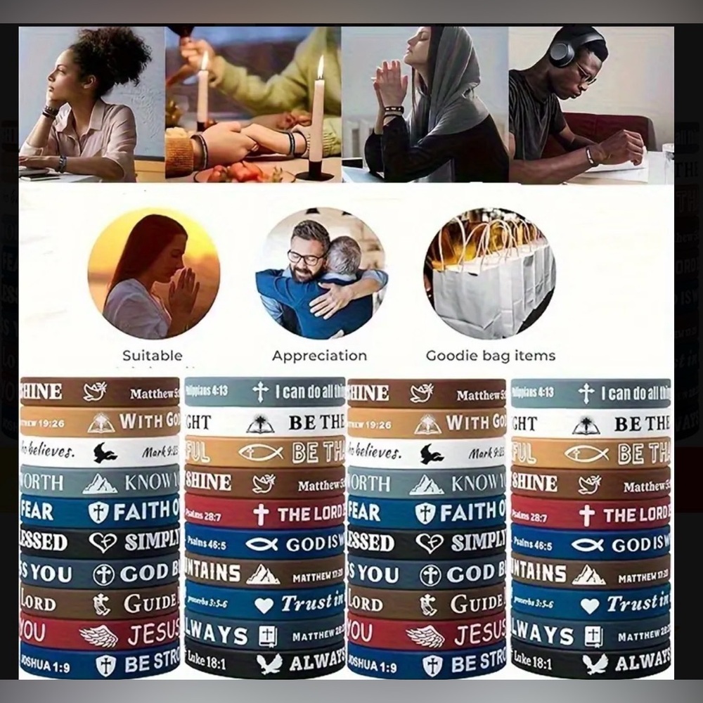 Assorted Scripture Bracelets - Multicolor 2 for $5 - Picture 6 of 7